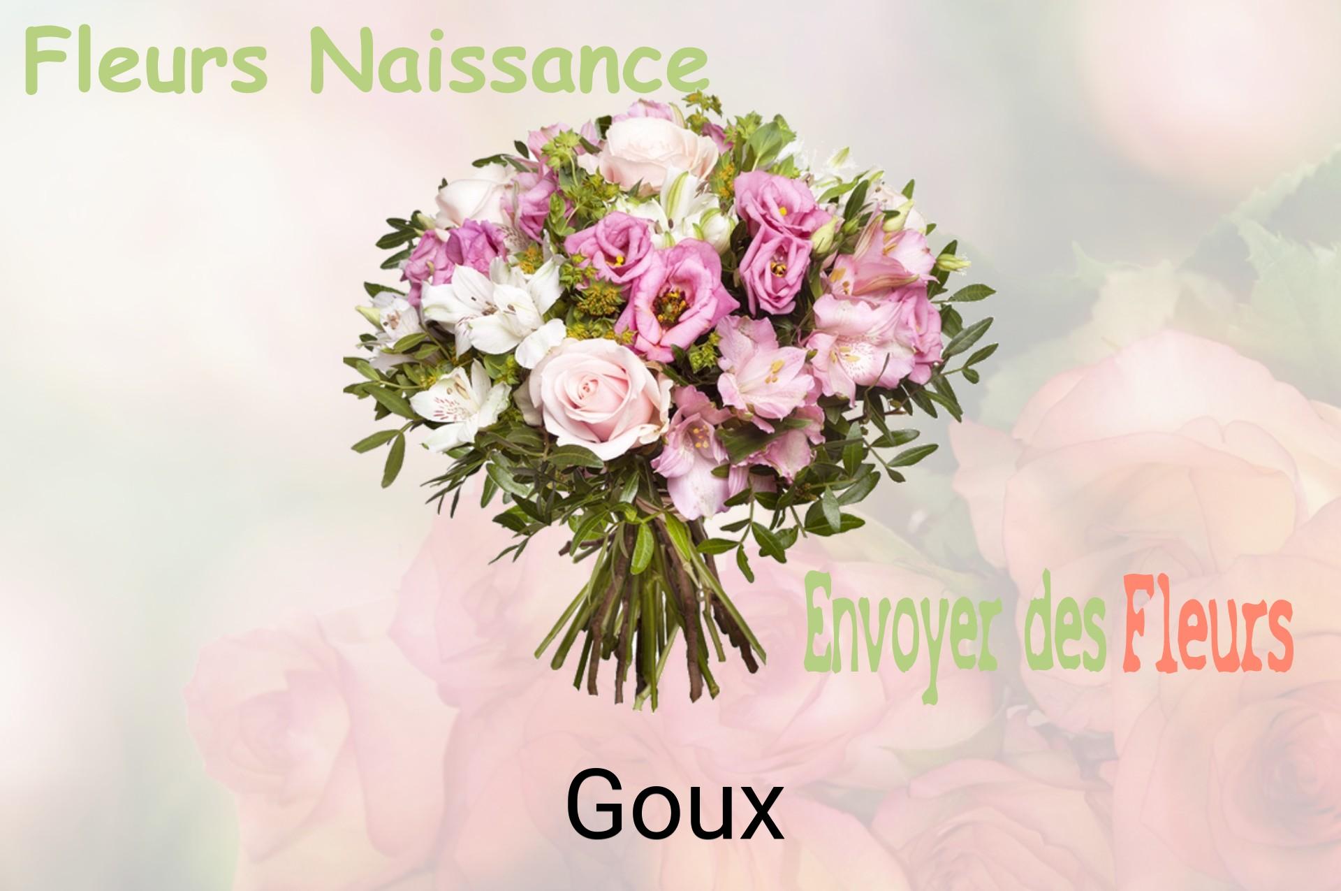 Bouquet de fleurs de naissance livré à Goux