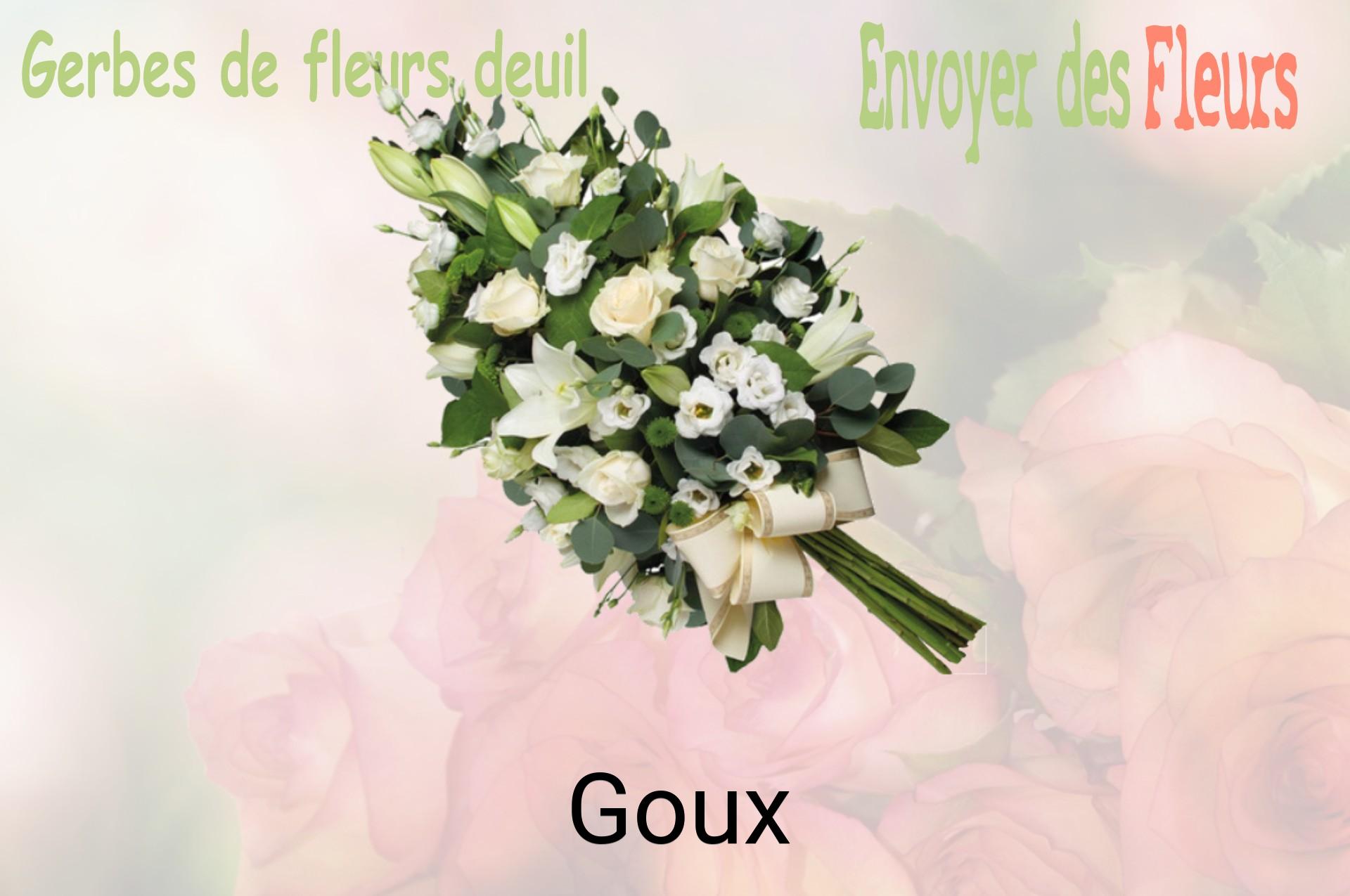 Gerbe de fleurs de deuil livrée à Goux